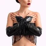 Вінілові мітенки Art of Sex - Lerona, розмір L, колір чорний - мініатюра 2