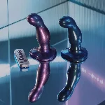 Дилдо з вібрацією Strap-On-Me FINGERING & VIBRATING DILDO - M - PURPLE, з манливим рухом - мініатюра 5