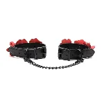 Наручники Liebe Seele Flower Rhythm - Black and Red Leather Flowers Hand Cuffs - мініатюра 3