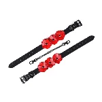 Поножі Liebe Seele Flower Rhythm - Black and Red Leather Flowers Hand Cuffs - мініатюра 2