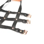 Шкіряна портупея для гомілкостопу зі шпорамиLiebe Seele Leather High Heel Ankle Harness Rose Gold - мініатюра 3