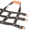 Шкіряна портупея для гомілкостопу зі шпорамиLiebe Seele Leather High Heel Ankle Harness Rose Gold - мініатюра 4