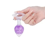 Анальна пробка Liebe Seele Heart-shaped Crystal Anal Plug - Purple Small - мініатюра 3