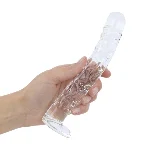 Скляний фалоімітатор Gildo Textured Glass Dildo No. 36 - мініатюра 9