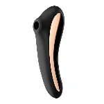 Вакуумний стимулятор з вібрацією Satisfyer Dual Kiss Black - мініатюра 1