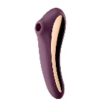 Вакуумний стимулятор з вібрацією Satisfyer Dual Kiss Wine Red - мініатюра 1
