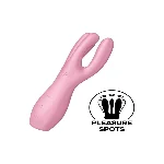 Кліторальний вібратор Satisfyer Threesome 3 Pink з трьома пальчиками - мініатюра 1