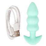 Анальная пробка с вибрацией Vibrating Mini Butt Plug Green - мініатюра 3