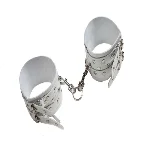 Оковы Leather Double Fix Leg Cuffs, White - мініатюра 1