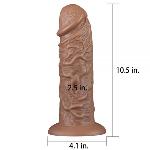 Фаллос гигант на присоске 10.5'' King-sized Dildo, Brown - мініатюра 6