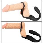 Вибратор простаты с эрекционным кольцом Cock ring with RC butt plug - мініатюра 10