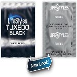 Презерватив черный 1 шт LIFESTYLES TUXEDO Black (упаковка может отличаться цветом и рисунком) - мініатюра 1