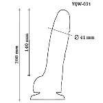 Большой фаллоимитатор с мошонкой на присоске OYO - Dildo Double Layer Silicone YQW-031 (длина 20 см, диаметр 4.1 см) - мініатюра 6