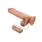 Вибратор на присоске с хребтом и эффектом скользящей кожи BAILE - Sliding Skin 9,4'' Flesh, BW-008104ZRG - мініатюра 5