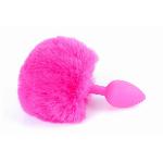 Анальная пробка ( размер S ) с хвостом Boss Series - Silicon PLUG Bunny Tail Pink - мініатюра 6