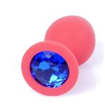 Силиконовая анальная пробка Boss Series - Jewellery Red Silicon PLUG Small Blue S - мініатюра 3