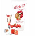 Оральная смазка Lick It! Sparkling Wine and Strawberry 50 мл (веганская) - мініатюра 2