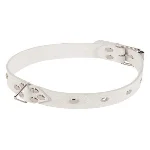 Ошейник Leather Restraints Collar, White - мініатюра 1