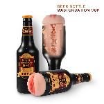 Мастурбато- вагина бутылка Beer bottle masturbation Cup без вибрации телесный - мініатюра 2