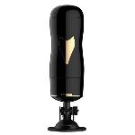 Мастурбатор с двумя входами на присоске Boss Series: Vibrating Masturbation Cup Black - мініатюра 2