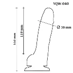 Фаллоимитатор с мошонкой на присоске OYO - Dildo Double Layer Silicone YQW-040 (длина 16 см, диаметр 3 см) - мініатюра 6