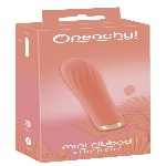 Ребристый мини-вибратор персикового цвета Mini Ribbed Vibrator - мініатюра 1