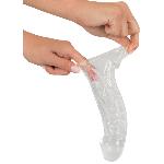 Прозрачная насадка на член c реалистичным рельефом Crystal Sex Toys бесцветная - мініатюра 2