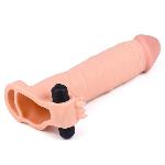 Удлиняющая насадка с вибрацией Add 3" Vibrating Penis Sleeve, Flesh - мініатюра 4