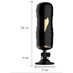 Мастурбатор с двумя входами на присоске Boss Series: Vibrating Masturbation Cup Black - мініатюра 10