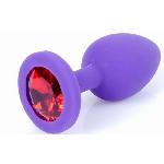 Силиконовая анальная пробка Boss Series - Jewellery Purple Silicon PLUG Small Red S - мініатюра 4