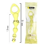Анальные шарики MELEON Advanced Anal Beads 2, желтая цепочка из TPE с петлей-ручкой - мініатюра 10