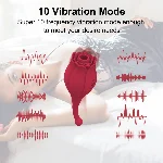 Стимулятор клитора и точки G "Rose", цвет бордовый, 10-частотная вибрационная вакуумная стимуляция - мініатюра 1