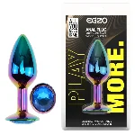 Анальная пробка EGZO Multicolor S с кристаллом, медицинская сталь, 70 мм - мініатюра 1