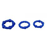 Набор эрекционных колец Beaded Cock Rings, Blue - мініатюра 2
