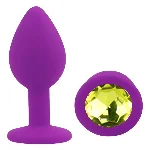 Анальная пробка EGZO Silicone Purple Round Plug, размер S, силиконовая, фиолетовая - мініатюра 2