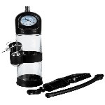 Вакуумная вибропомпа с манометром и вибрацией Penis Pump Steam-Gauge прозрачный - мініатюра 4