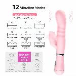 Вибратор-кролик "Vibro licking", 12 режимов вибрации, цвет розовый - мініатюра 2