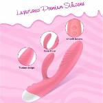 Вибратор кролик " Pink massager", розовый, 10 режимов вибрации - мініатюра 5