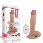 Реалистичный вибратор с  присоской 9" The Ultra Soft Dude, Flesh Vibratin - мініатюра 1