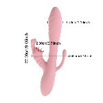(ПОВРЕЖДЕННАЯ КОРОБКА) Вагинально- клиторальный вибратор "Eros vibrator", тройная стимуляция, 10 режимов - мініатюра 3