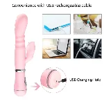 Вибратор-кролик "Vibro licking", 12 режимов вибрации, цвет розовый - мініатюра 11