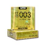 Ультратонкие презервативы с ребристой текстурой  Muaisi Ultrathin Gold 0,03 мм (упаковка 3 шт) - мініатюра 2