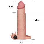 Удлиняющая насадка с вибрацией Add 3" Vibrating Penis Sleeve, Flesh - мініатюра 6