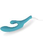 Вибратор-кролик - Clitoral Stimulator бирюзовый - мініатюра 7