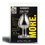 Анальная пробка с кристаллом EGZO - Silver Round Plug Rainbow size M - мініатюра 2