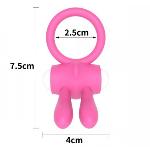Эрекционное виброкольцо Power Clit Cockring, Pink - мініатюра 2