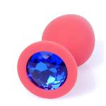 Силиконовая анальная пробка Boss Series - Jewellery Red Silicon PLUG Medium Blue M - мініатюра 2