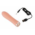 Ребристый мини-вибратор персикового цвета Mini Ribbed Vibrator - мініатюра 7