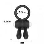 Эрекционное виброкольцо Power Clit Cockring, Black - мініатюра 2