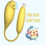 Вагинально-клиторальный вибратор "Tide bird, jump eggs", вакуум и подвижное виброяйцо, жёлтый - мініатюра 5